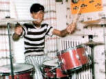 Neil Peart and his first drum kit