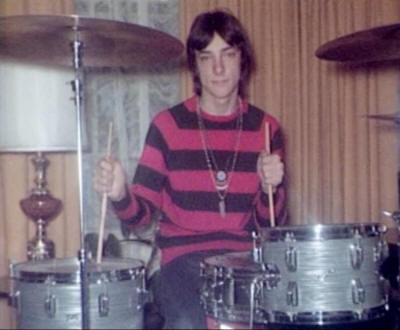 Neil with his Rogers drum set