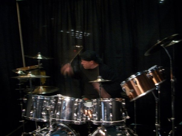 Mark Gausel on Peart's Slingerland kit