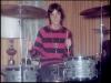 Neil Peart with his second set of drums (Rogers)
