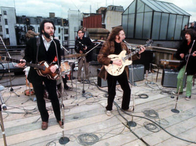 The Beatles on the roof