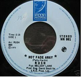 Rush's first single "Not Fade Away"