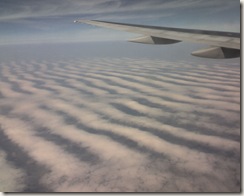 Flying in to Detroit - sand dune clouds