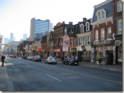 Talking down Yonge street from Rosdale