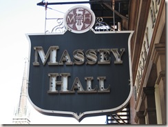 Picture of Massey Hall sign